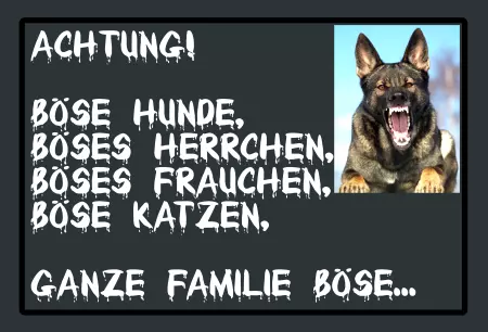  Hunde Achtung, böse Hunde, ... Bild