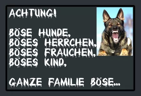Hunde Achtung! Böse Hunde, Böses Herrchen, ... Bild