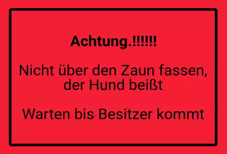 Hunde Achtung! Nicht über den Zaun fassen, der Hund ... Bild