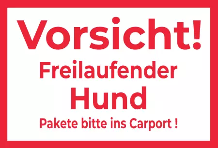 Hunde Vorsicht! Freilaufender Hund Bild
