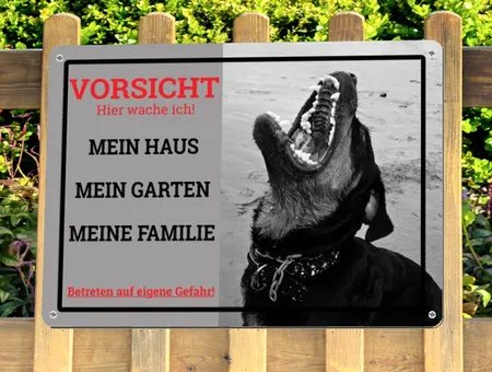 Hunde VORSICHT Hier wache ich! Bild