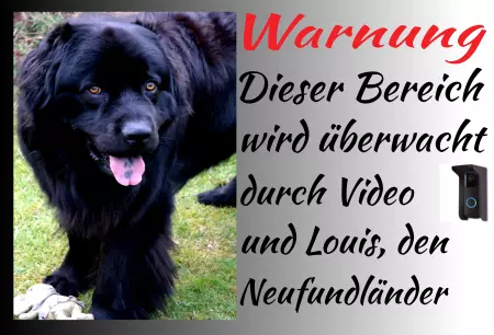 Hunde Warnung - Bereich wird Videoüberwacht Bild