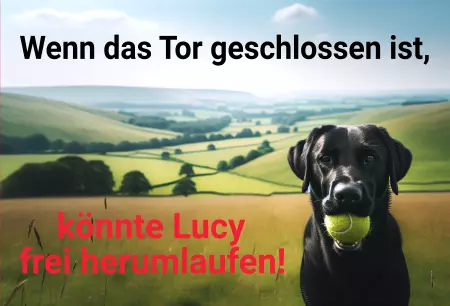 Hunde Wenn das Tor geschlossen ist, könnte Lucy frei ... Bild